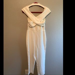 Off White Wide Shoulder Jumpsuit or Pantsuit